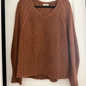 Cozy V-Neck Sweater in Rust by Olive & Oak